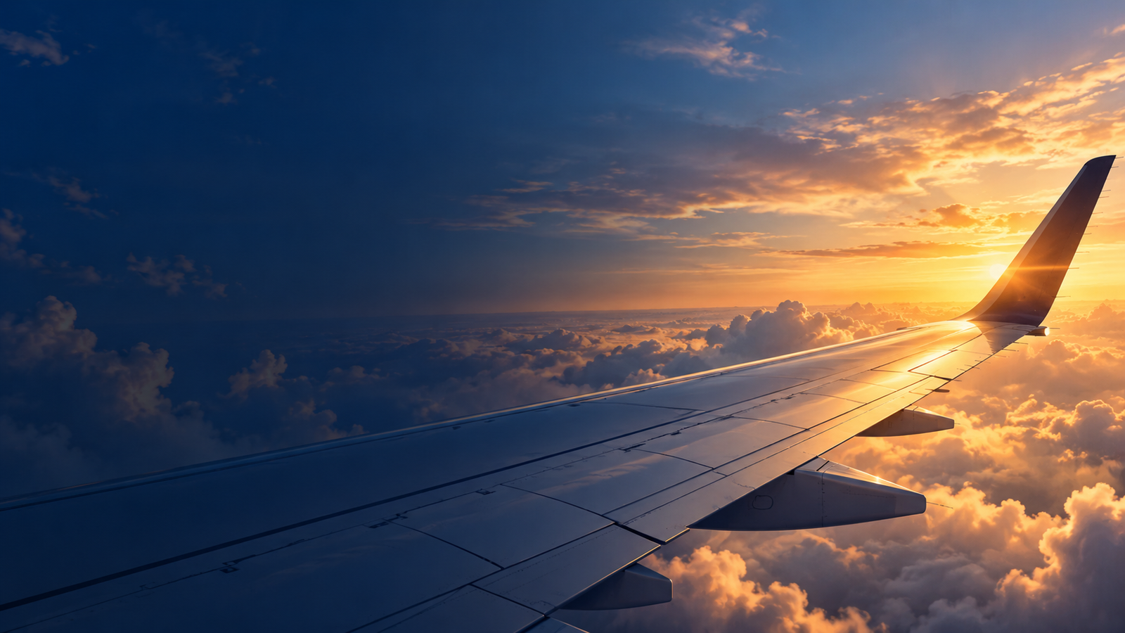 Airplane above clouds