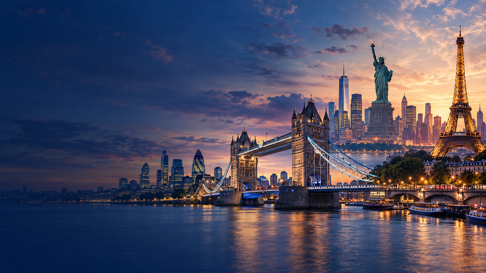 London, USA and Paris travel destinations